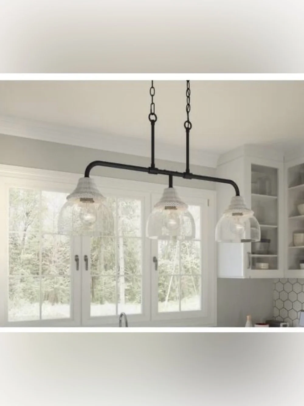 Otten Matte Black 3-Light Island Chandelier
